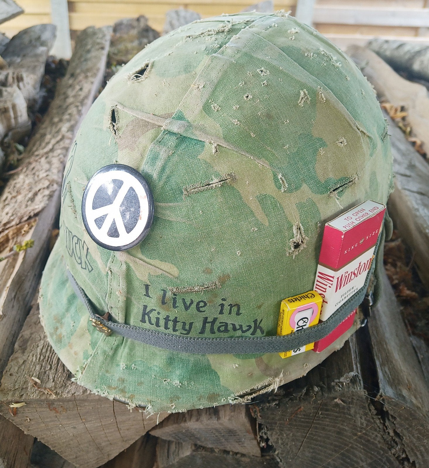 US Vietnam casque helmet cover. Complet., Armée de terre, Casque ou Béret