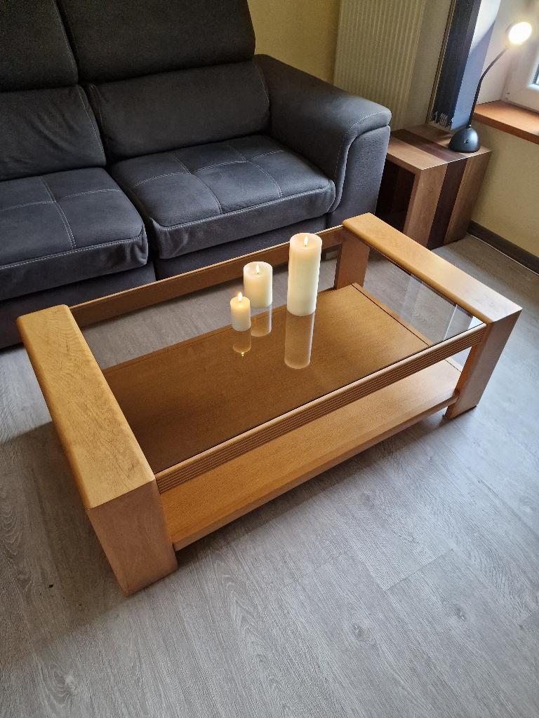 table de salon moderne, Enlèvement, Comme neuf, Chêne