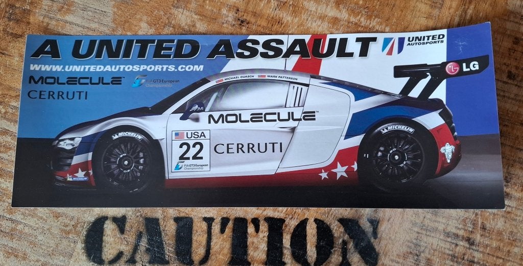 Ancien Grand Sticker AUDI R8 V10 "UNITED AUTOSPORTS" USA New, Verzamelen, Verzenden, Nieuw, Sport