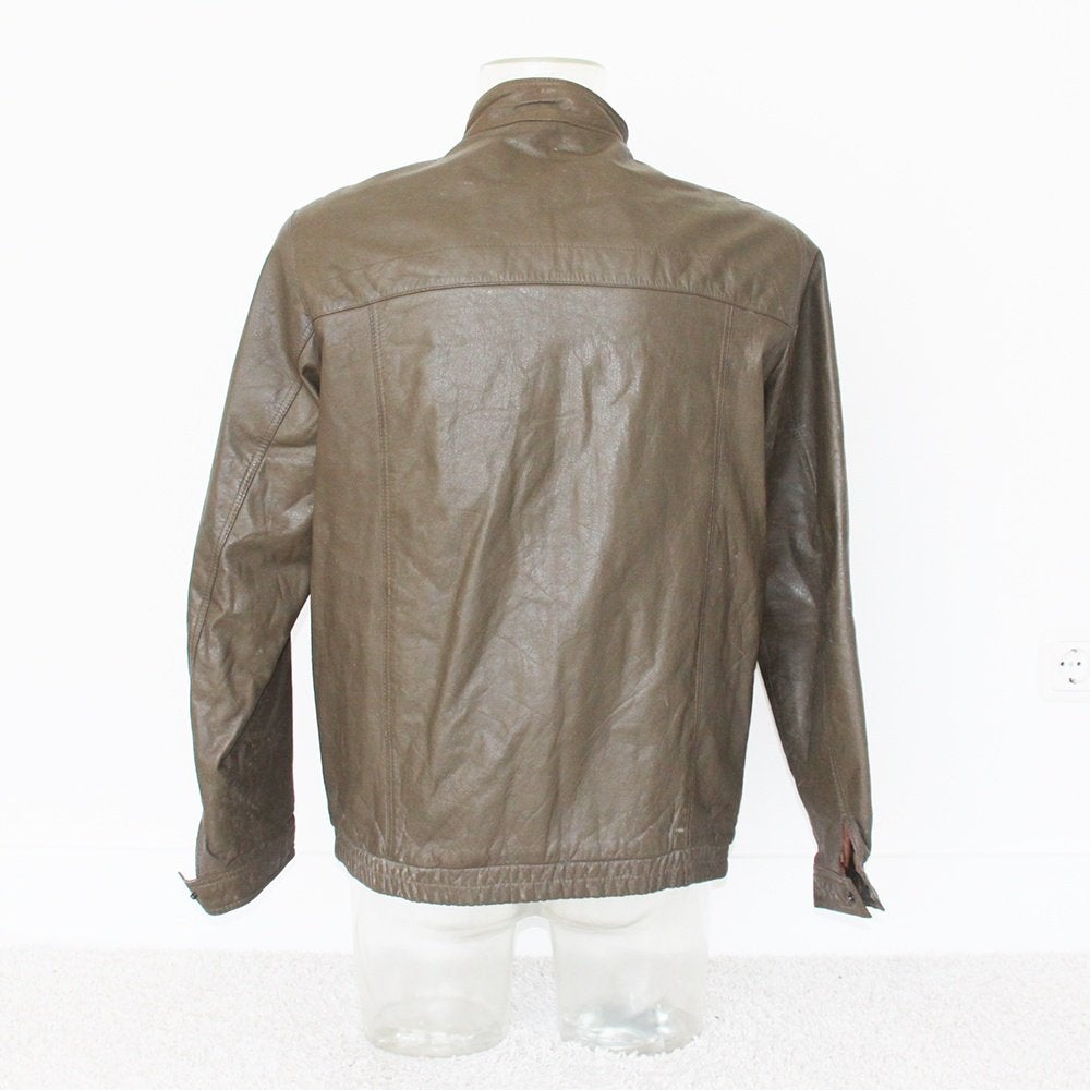 Veste vintage en cuir véritable* (L) €45, -, Taille 56/58 (XL), Vintage, Comme neuf, Brun
