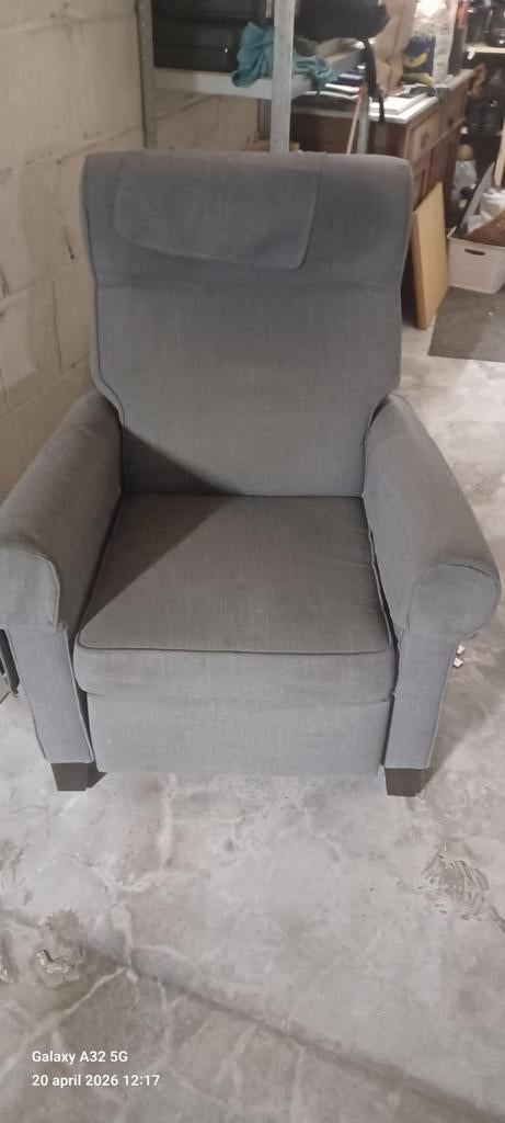 Relax-zetel, ikea, grijze bekleding, Huis en Inrichting, Fauteuils, Ophalen