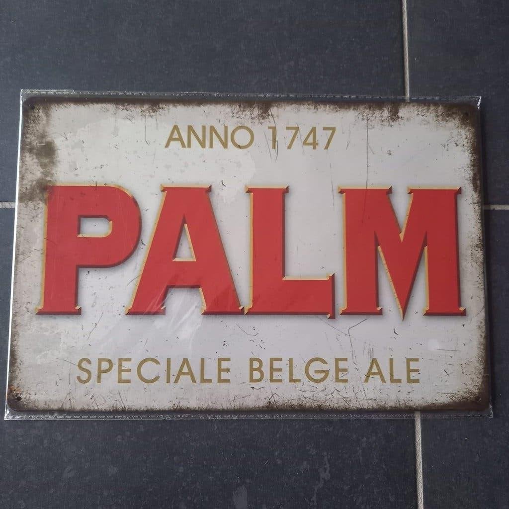 Retro Metalen Bord Palm, Huis en Inrichting, Metaal, 30 cm, Verzenden, Meerkleurig