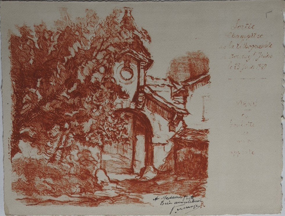Francois Desnoyer litho "Menukaart 1949" gesigneerd opdracht, Antiek en Kunst, Ophalen, Overige onderwerpen, Lithografie, Origineel