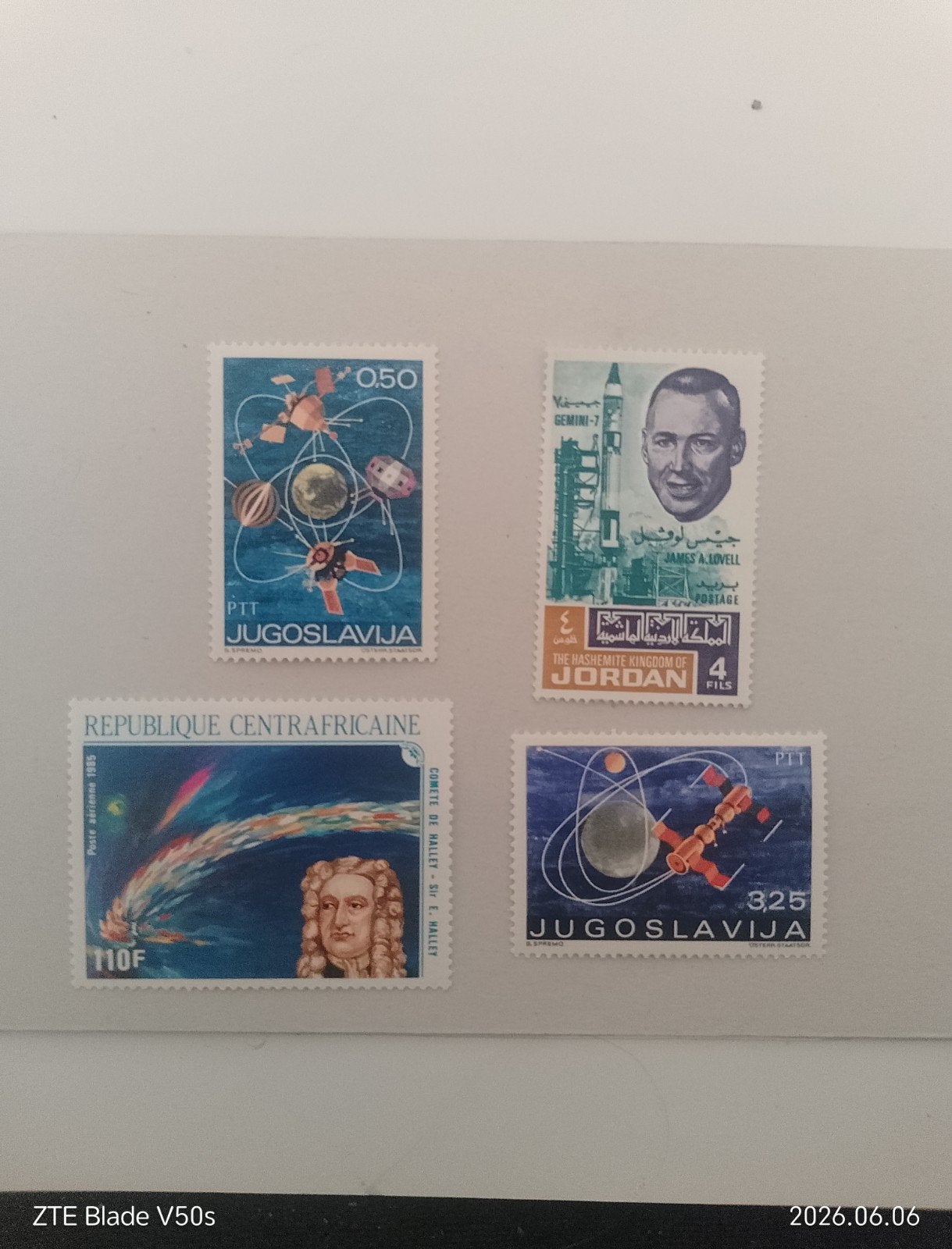 4 postzegels postfrisch ruimtevaart, Ophalen of Verzenden