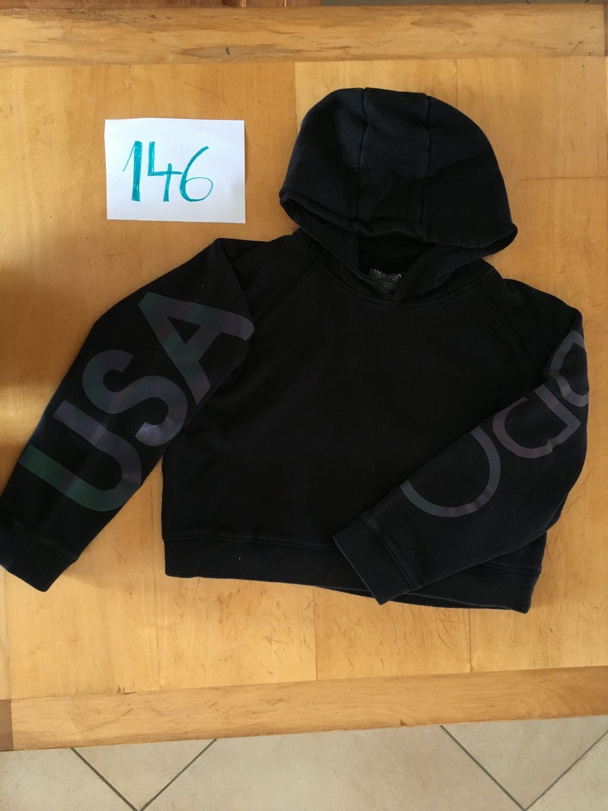 Longsdale Zwarte USA Meisjes Hoodie maat 146, Kinderen en Baby's, Ophalen, Gebruikt, Meisje, Trui of Vest