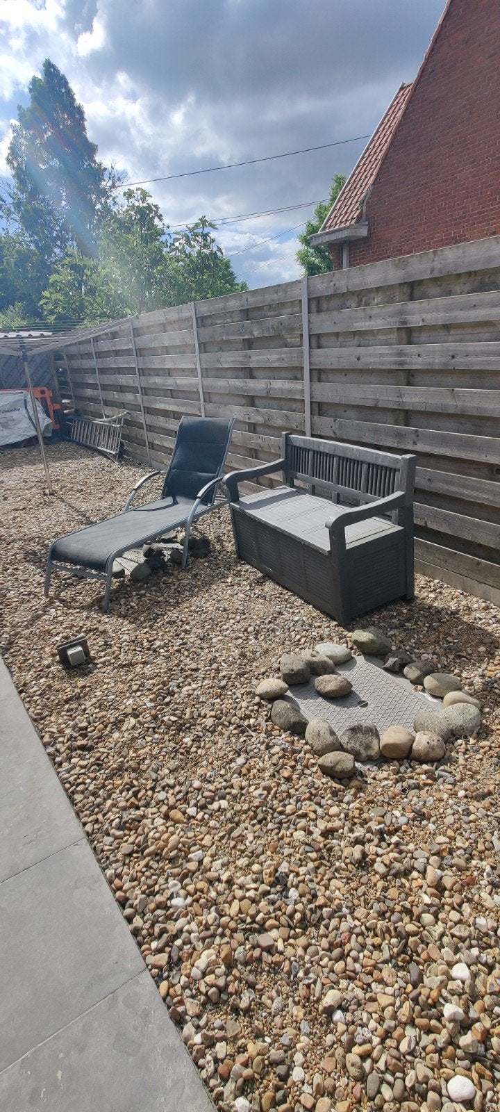 Ligzetel en tuinbank tesamen., Tuin en Terras, Ligbedden, Ophalen, Gebruikt, Aluminium, Verstelbaar