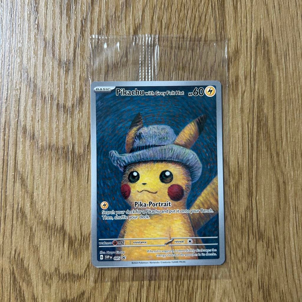 Pikachu with grey felt hat / van gogh museum sealed, Hobby en Vrije tijd, Verzamelkaartspellen | Pokémon, Ophalen, Zo goed als nieuw