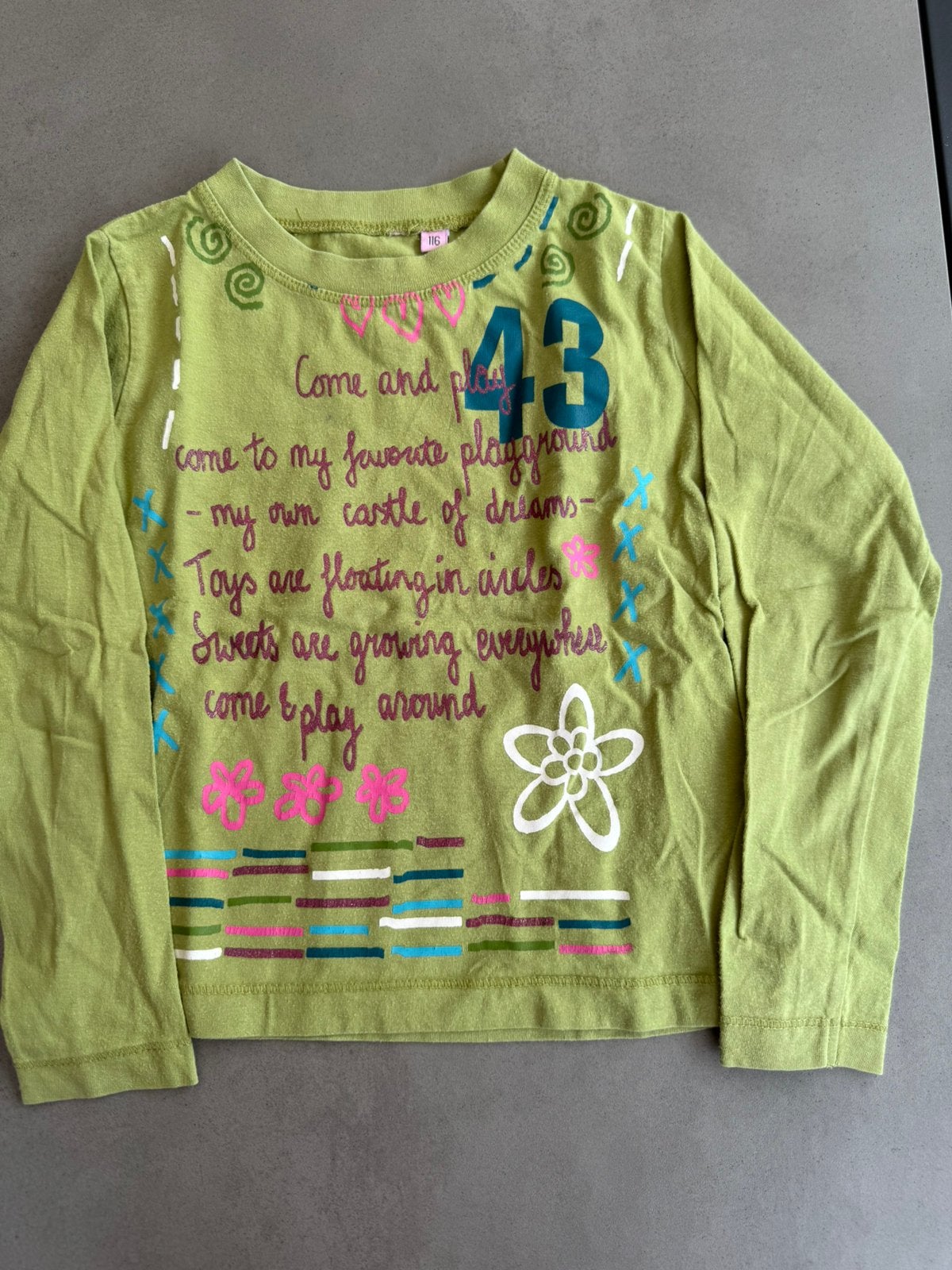 T-shirt met lange mouwen meisjes, Kinderen en Baby's, Kinderkleding | Maat 116, Ophalen of Verzenden, Gebruikt, Meisje, Shirt of Longsleeve
