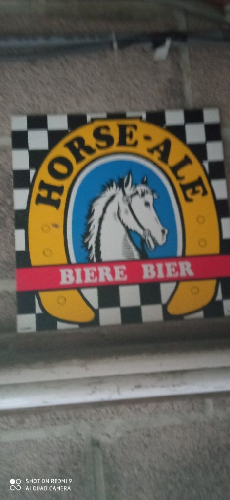 Ancien glacoide Horse-Ale TP Bruges 82 pas plaque émaillée, Enlèvement ou Envoi, Comme neuf