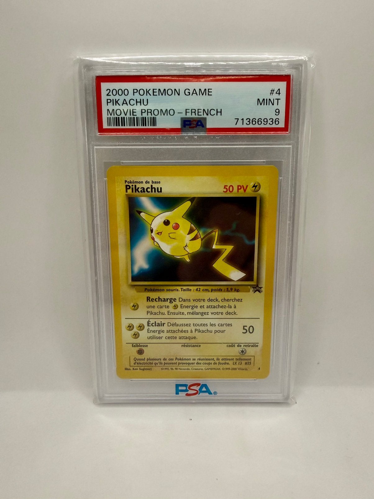 Pokémon TCG Pikachu 4 Black Star Movie Promo Film - FR PSA 9, Enlèvement ou Envoi, Neuf, Cartes en vrac, Foil