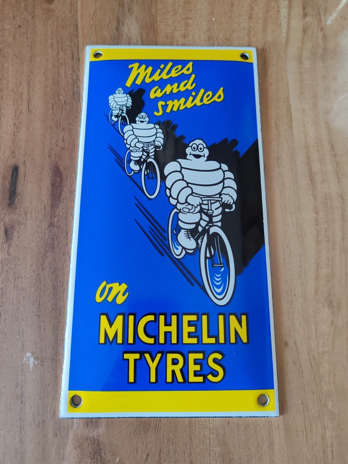 Geëmailleerde Michelin-plaat, Verzamelen, Ophalen of Verzenden, Zo goed als nieuw, Reclamebord