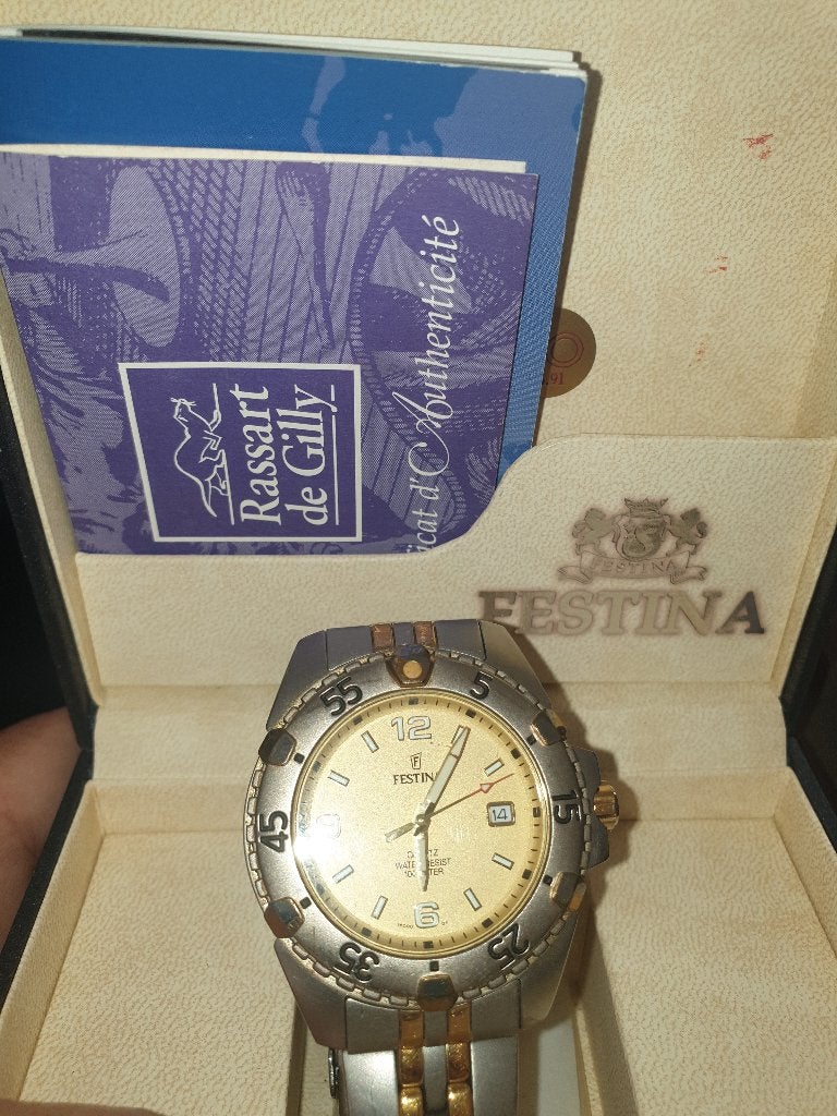 Montre Fiestina Homme quartz avec boite, Montre-bracelet, Autres marques, Enlèvement ou Envoi, Acier