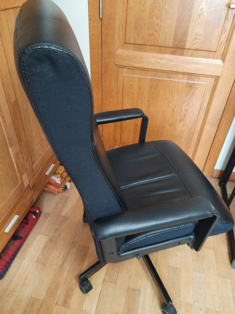 IKEA fauteuil de bureau MALKOM, Enlèvement, Utilisé, Noir, Chaise de bureau