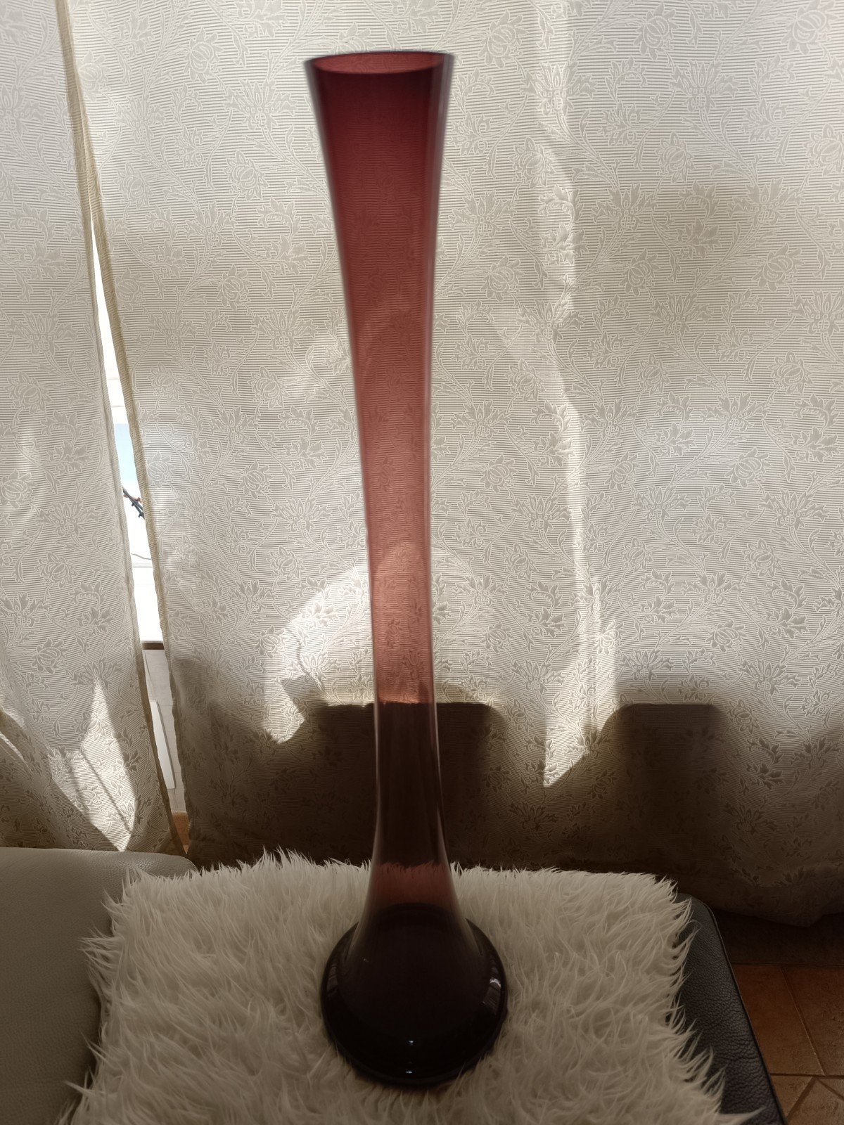 vase en verre soufflé 76 cm , goulot 8cm, Enlèvement
