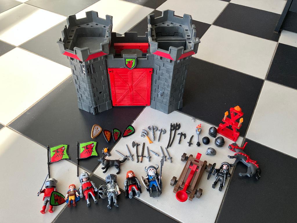 Playmobil ridders - klein openvouwbaar kasteel., Enlèvement, Utilisé