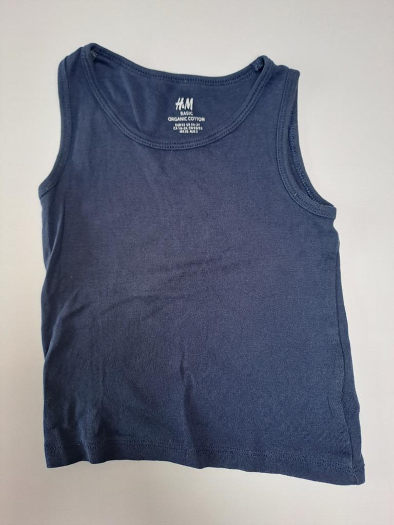 Mt 92 Donkerblauw onderhemdje, Kinderen en Baby's, Kinderkleding | Maat 92, Nacht- of Onderkleding, Gebruikt, H&M, Ophalen of Verzenden