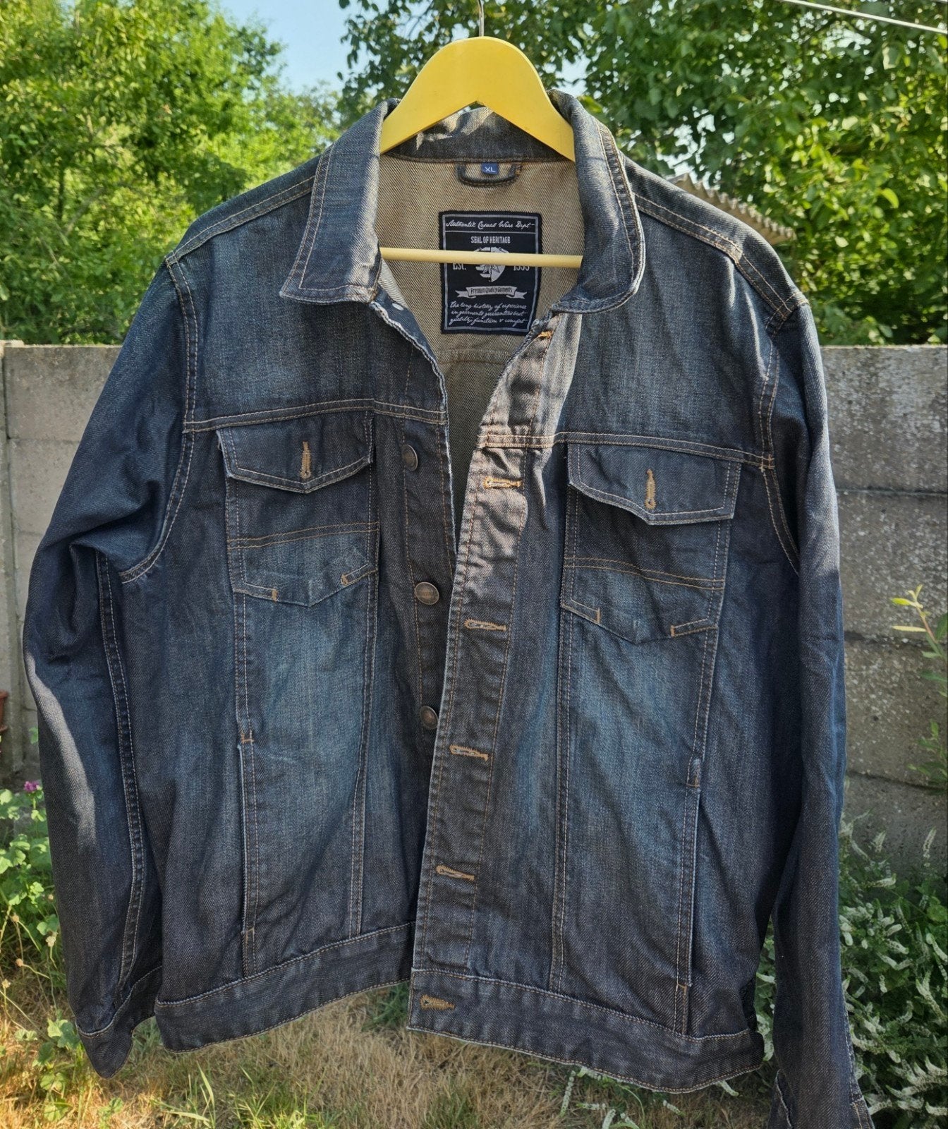 Veste en jean bleu foncé - taille XL, Charles Vögele, Enlèvement ou Envoi, Taille 56/58 (XL), Porté