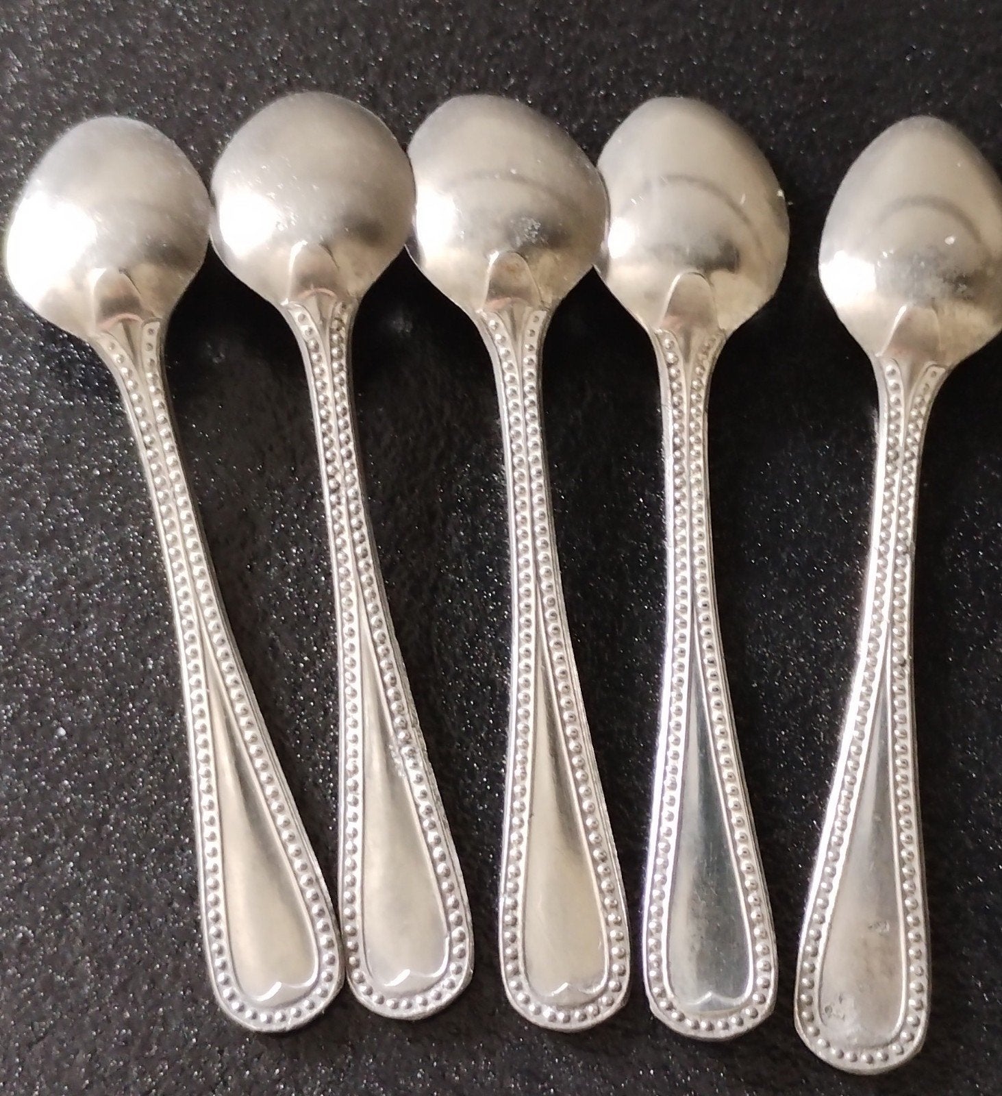 5 cuillères 1900., Collections, Porcelaine, Cristal & Couverts, Utilisé, Couverts, Autres matériaux, Argenté, Enlèvement ou Envoi
