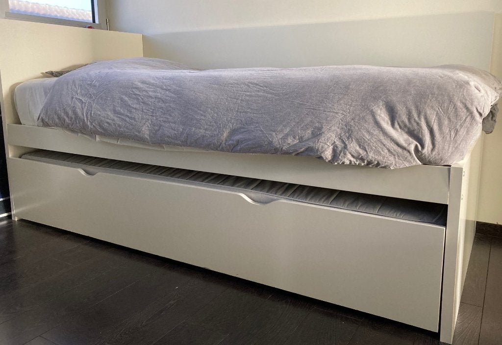 Ikea bed met onderbed (Flaxa), Ophalen, Gebruikt, 90 cm, Eenpersoons