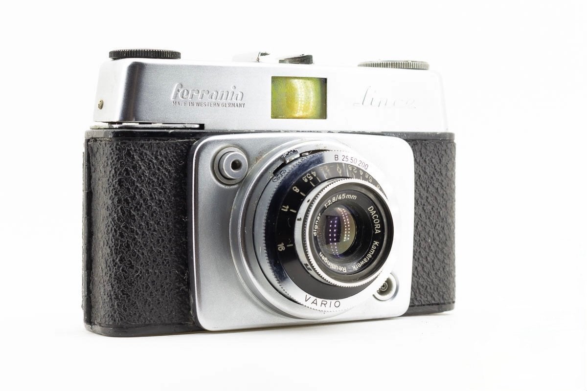 Appareil photo analogique vintage Ferrania Lince Dacora 45mm, Enlèvement ou Envoi, Utilisé, Reflex miroir, Autres Marques