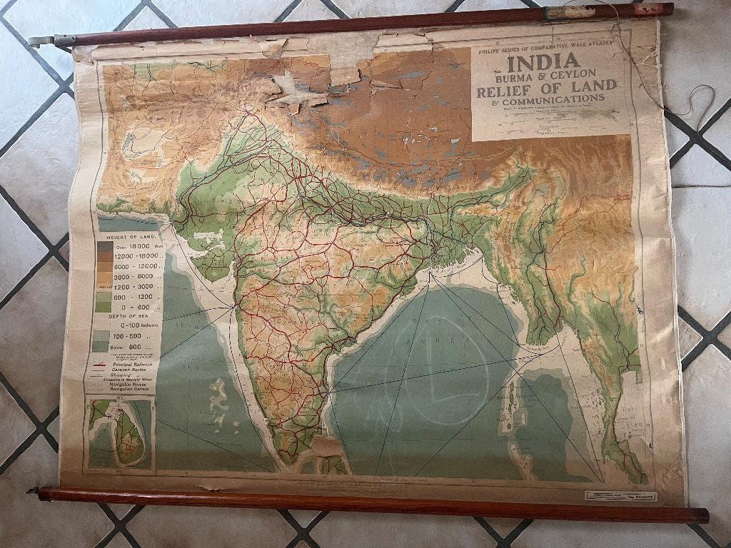 Oude landkaart India, Boeken, Ophalen, Gelezen, Overige gebieden, Landkaart