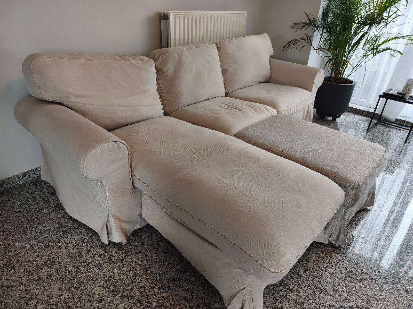 Gratis - 3-zitsbank met chaise longue, Ophalen of Verzenden