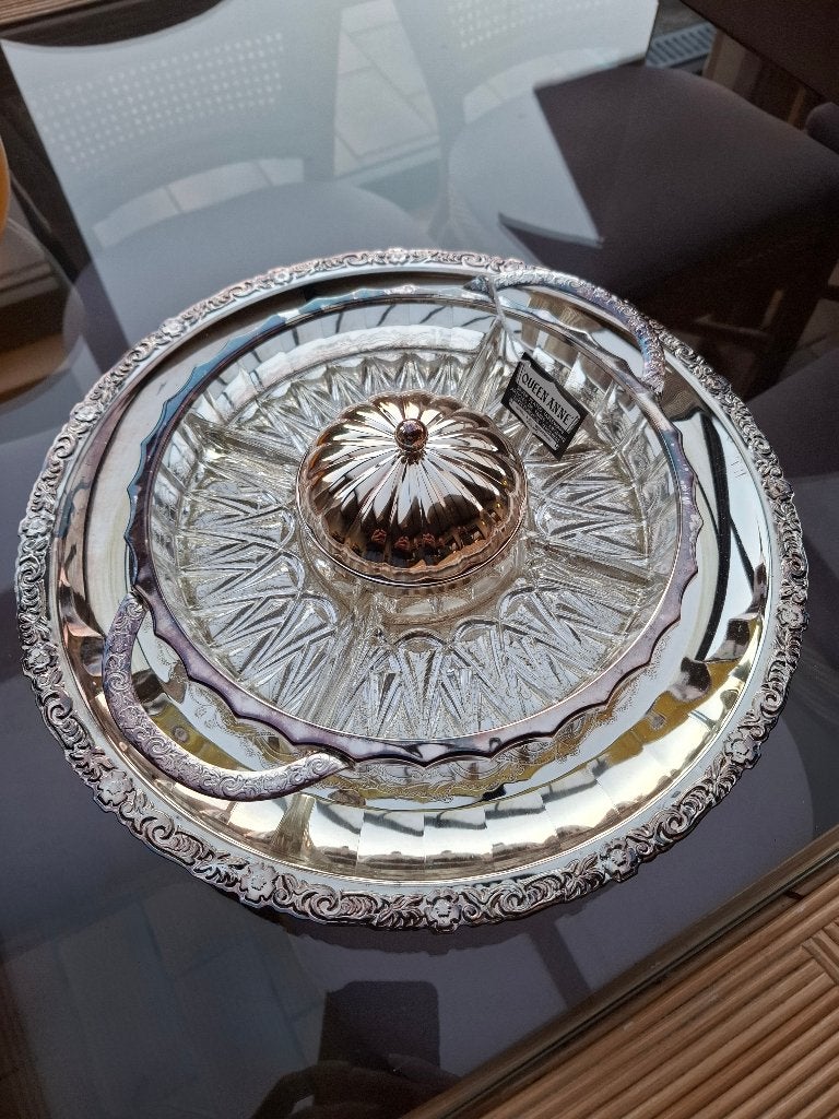 Queen Anne Verzilverde Hapjesschaal, Schaal, Rond, Nieuw, Ophalen of Verzenden