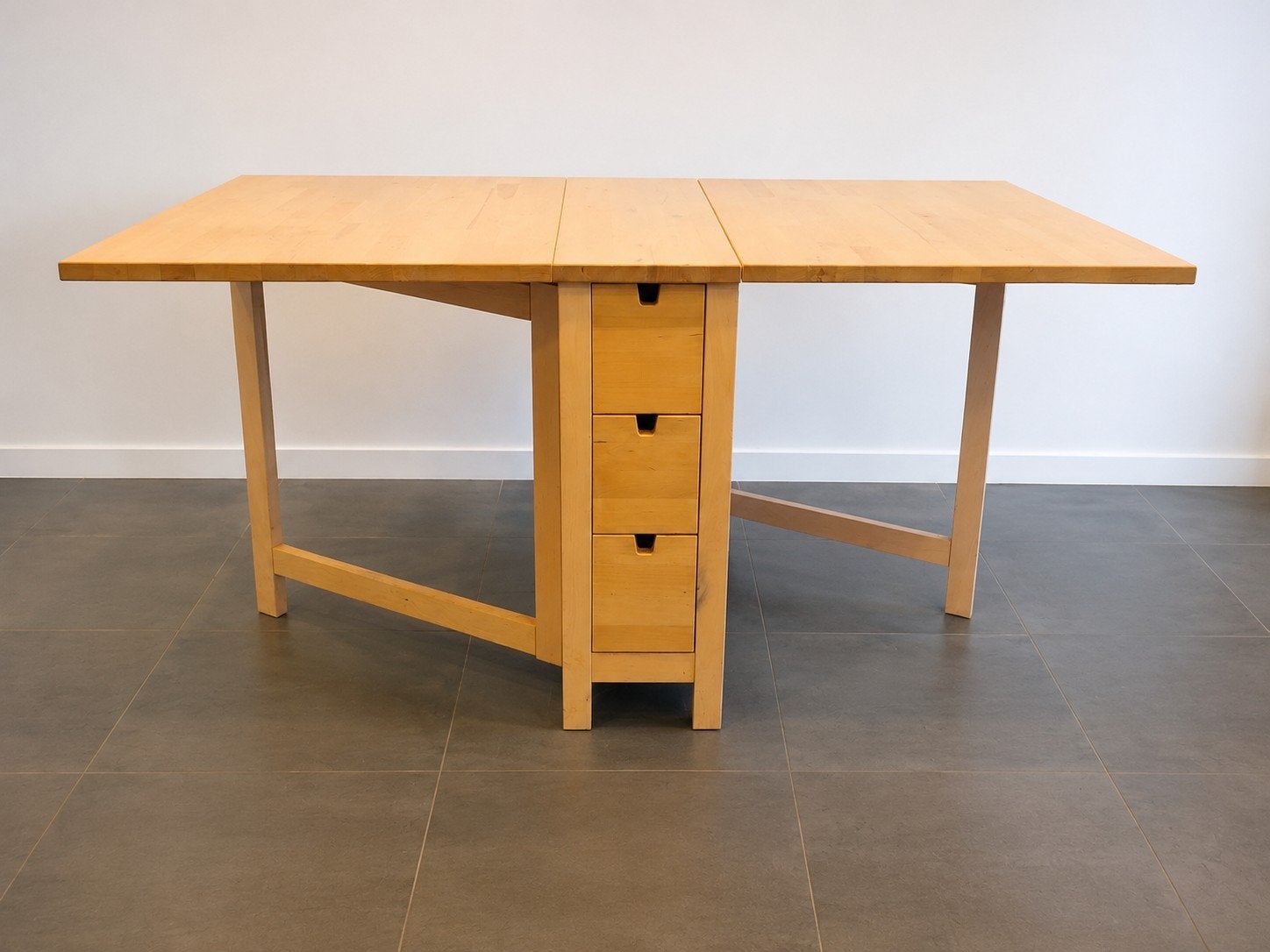 IKEA uitklapbare eettafel met 3 lades – licht hout, Ophalen