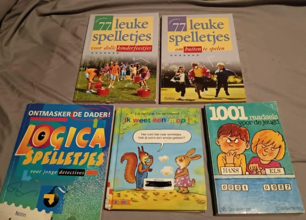 kinderboeken met spelletjes 5 boeken in 1 pakket samen, Ophalen of Verzenden