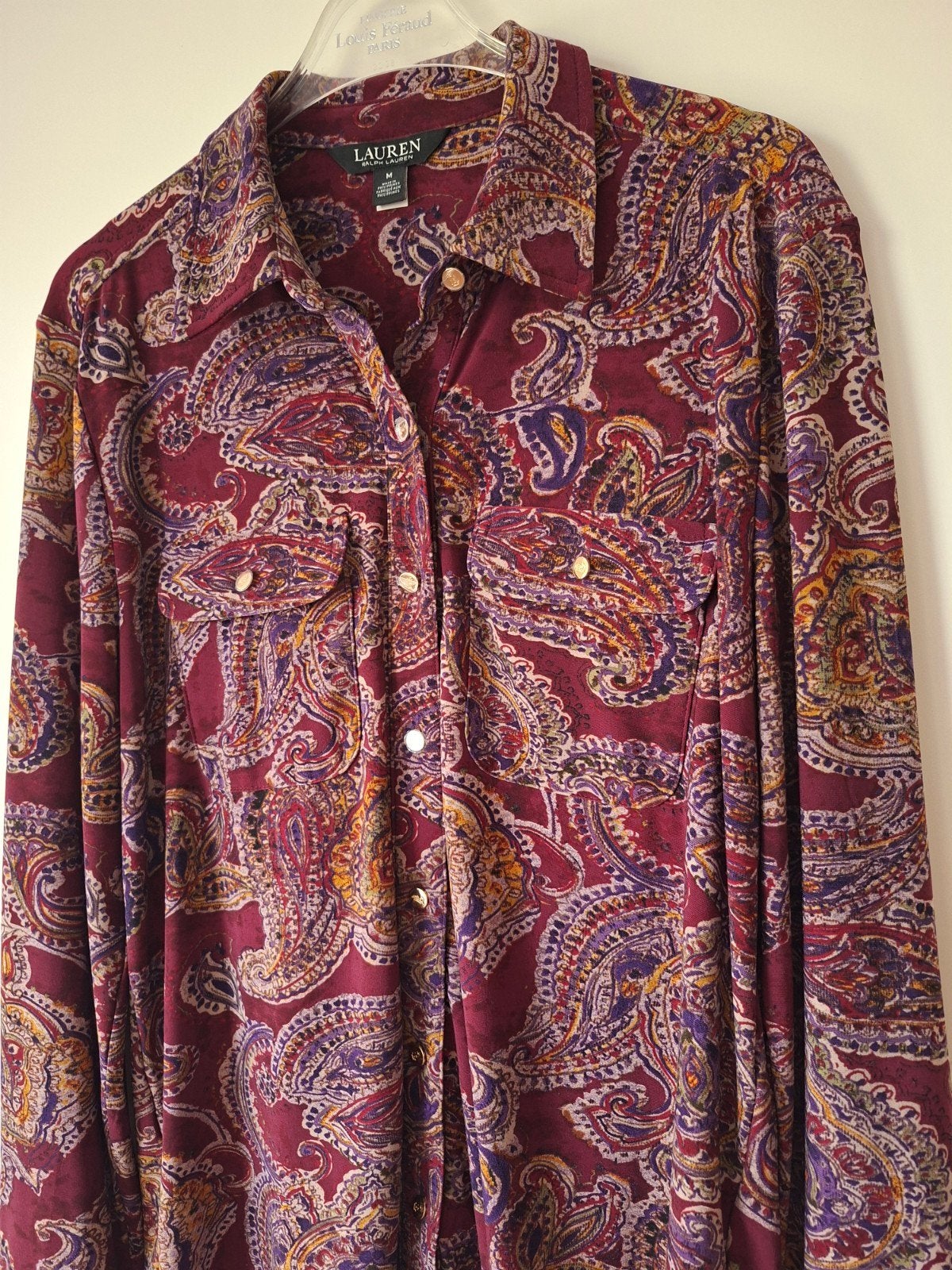 jersey hemd stretch Paisley motief R. Lauren, Ralph Lauren, Ophalen of Verzenden, Nieuw, Maat 38/40 (M)