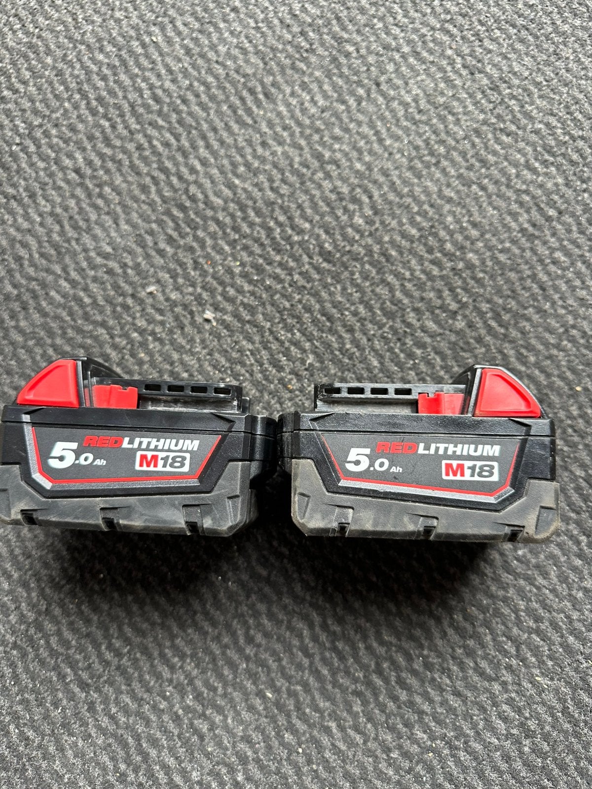 Milwaukee M18  5.0ah accu's, Doe-het-zelf en Bouw, Gereedschap | Machine-onderdelen en Toebehoren, Ophalen of Verzenden, Gebruikt