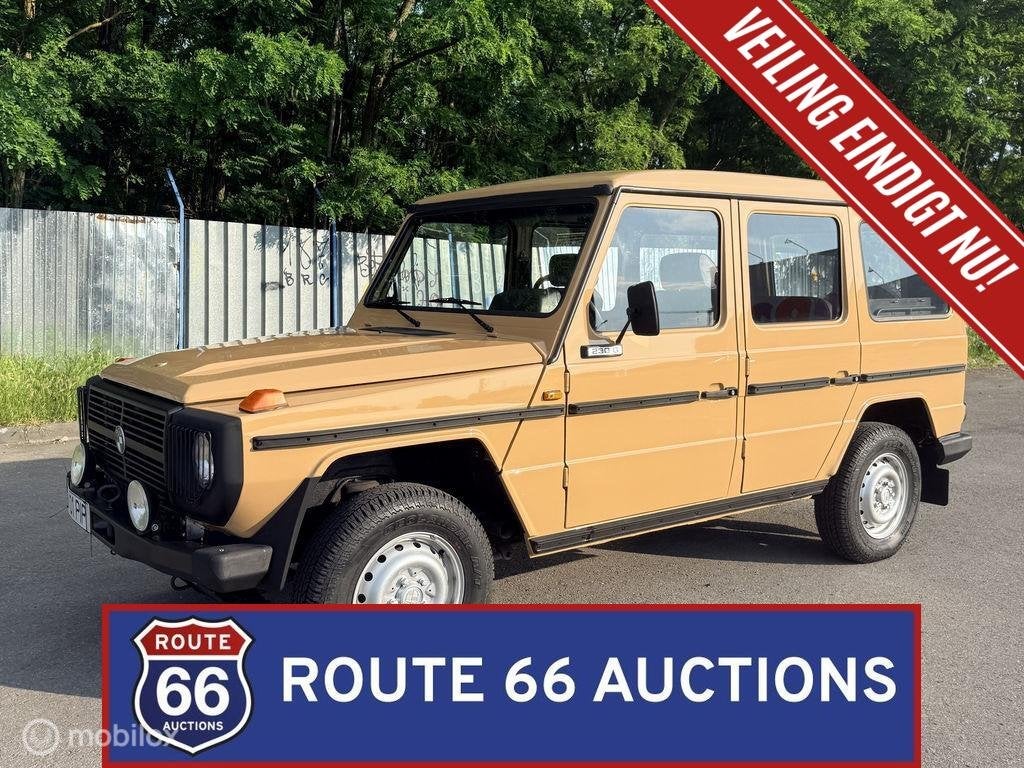 Mercedes-Benz 230 G | 1983 | Route 66 Auctions, Auto's, Zwart, Mercedes-Benz, Bedrijf, Handgeschakeld