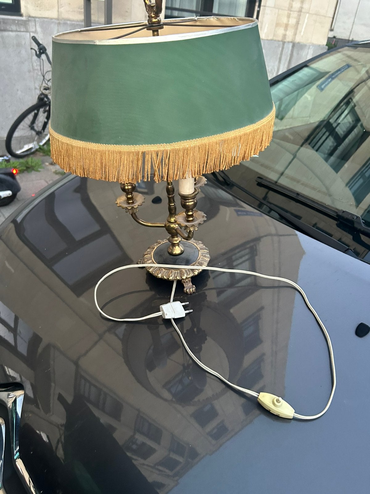 Lampe bouillotte vintage, Maison & Meubles, Lampes | Abat-jour, Utilisé, Vert, Enlèvement