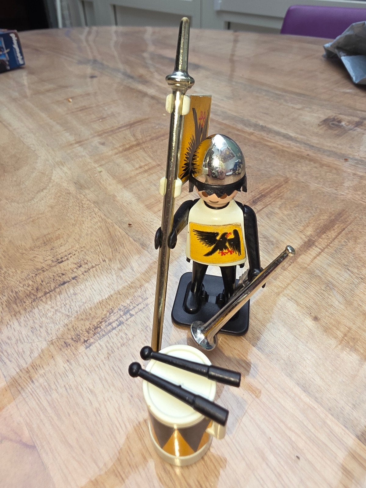 Playmobil ridder met vaandel trommel en trompet, Hobby en Vrije tijd, Modelbouw | Overige, Ophalen of Verzenden