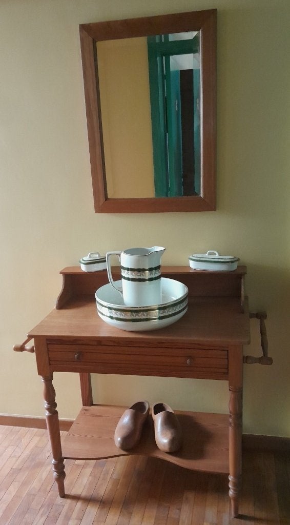 Meuble toilette/miroir aiguière chambre pitchpin VINTAGE, Enlèvement