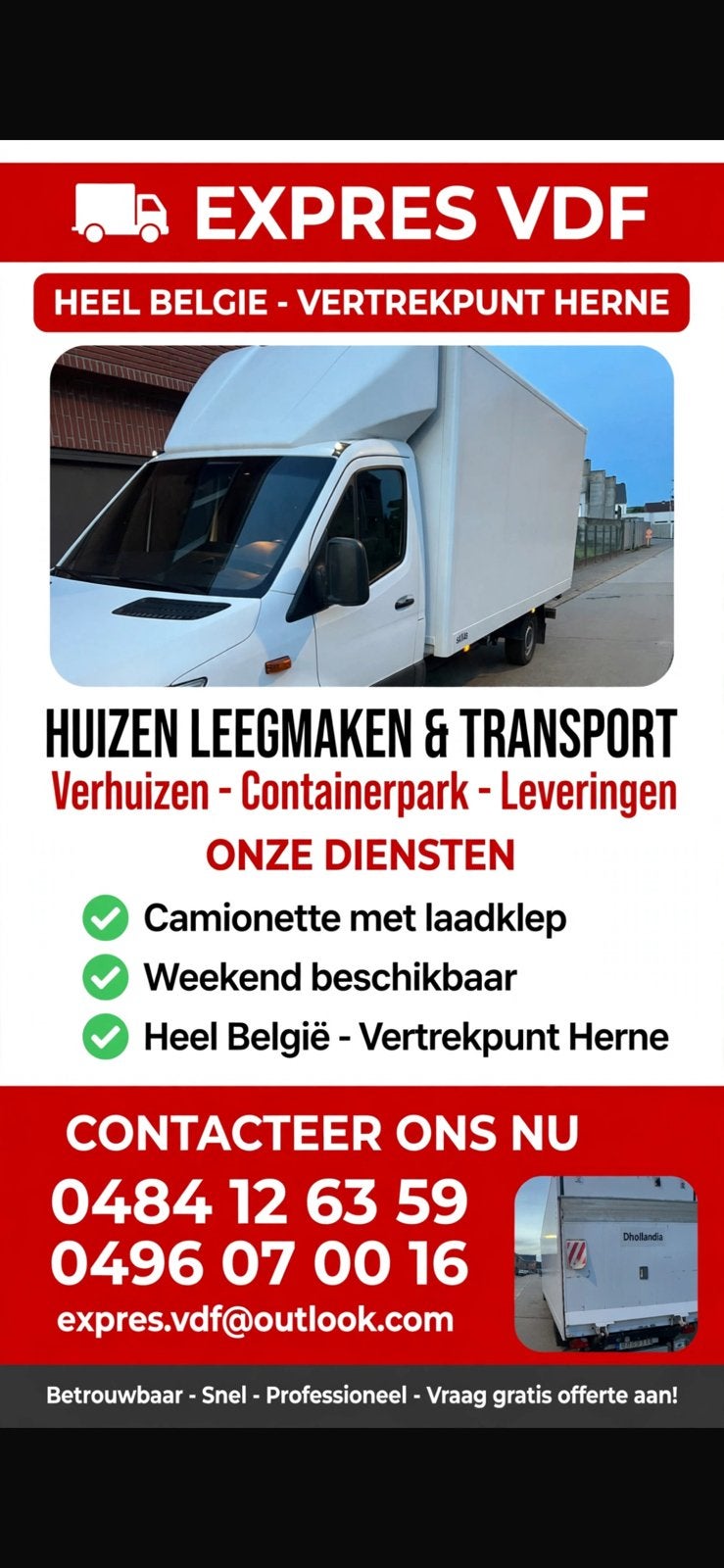 Wilt u verhuizen? Of heeft u transport nodig?