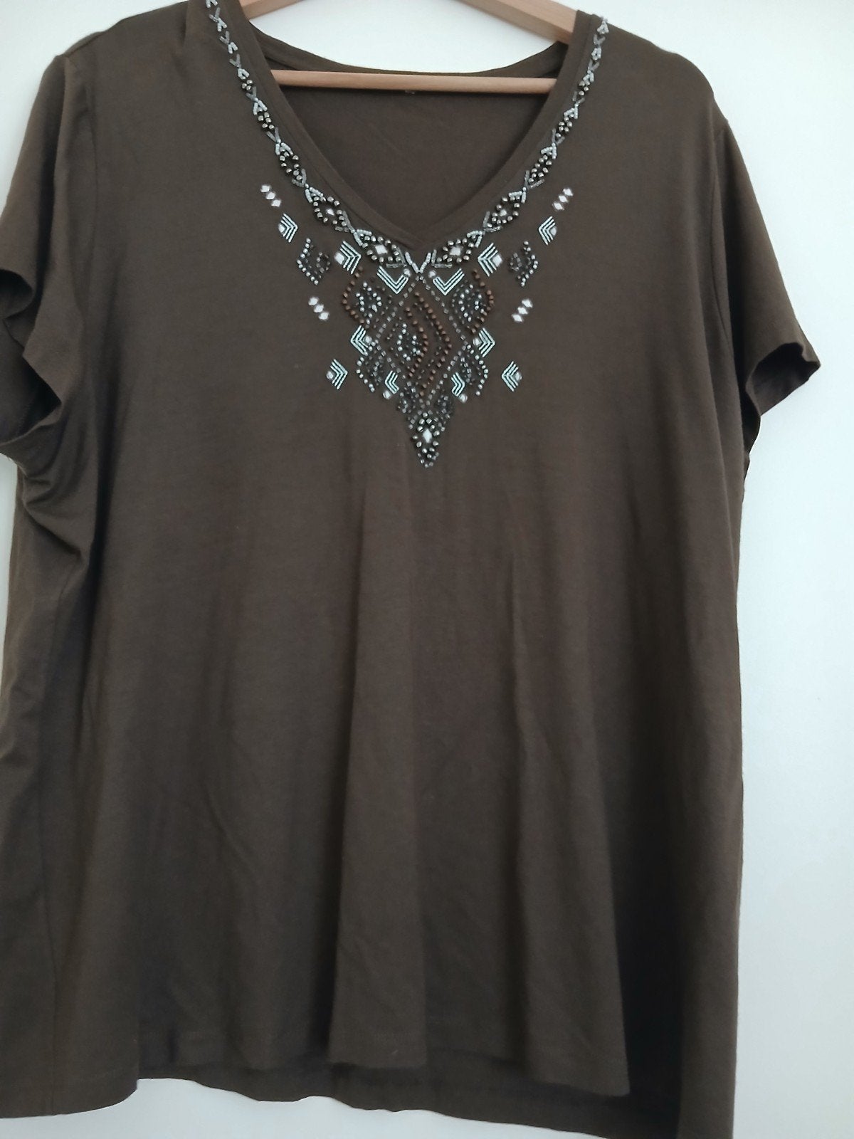 dames shirt, Kleding | Dames, T-shirts, Bruin, Maat 42/44 (L), Ophalen of Verzenden, Zo goed als nieuw