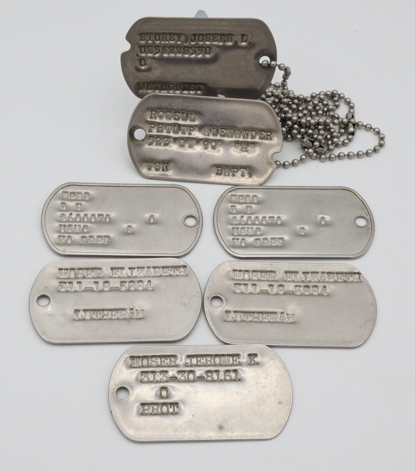US WWII & post-WWII Marine Corps & Navy Dog Tags, Verzamelen, Militaria | Tweede Wereldoorlog, Ophalen of Verzenden, Marine, Kleding of Schoenen