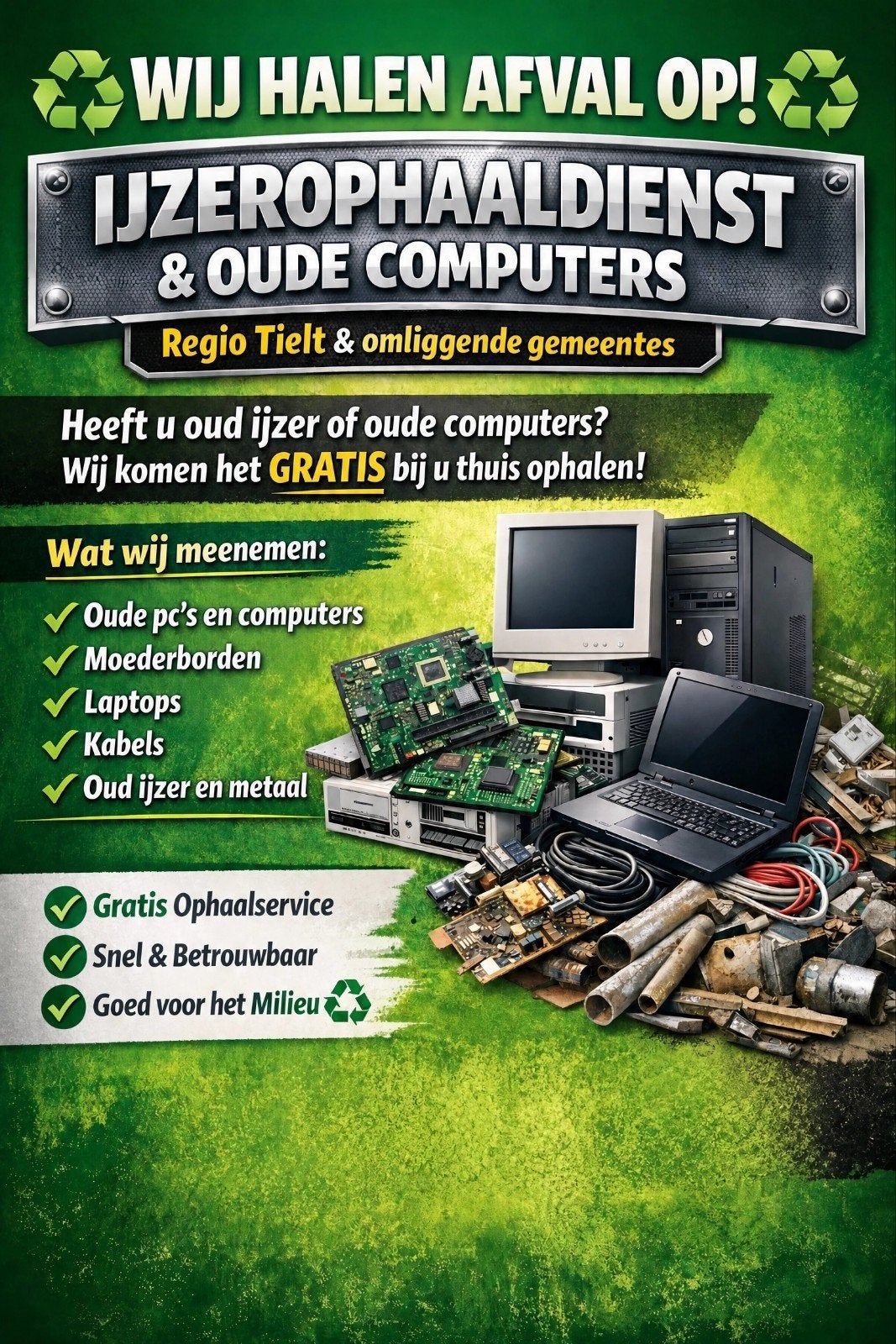 Wij komen uw oude metalen gratis bij u ophalen

E, Bricolage & Construction, Métaux, Enlèvement ou Envoi