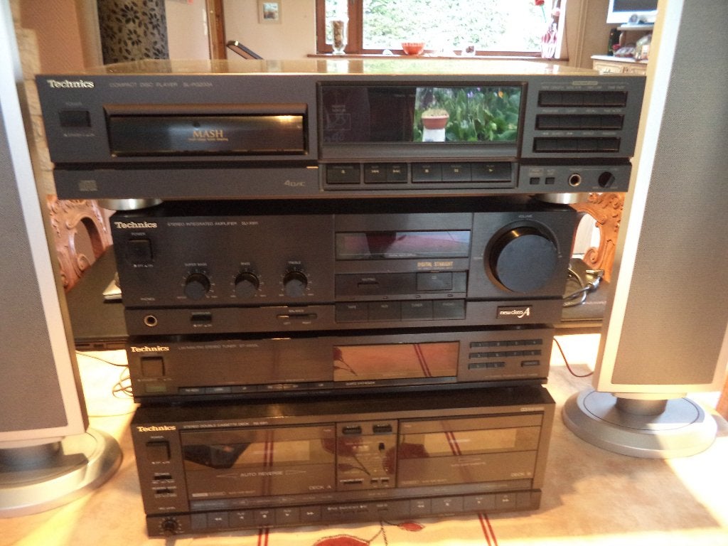 Technics stereo met 4 elementen, Audio, Tv en Foto, Stereoketens, Ophalen, Gebruikt, Cassettedeck, Overige merken