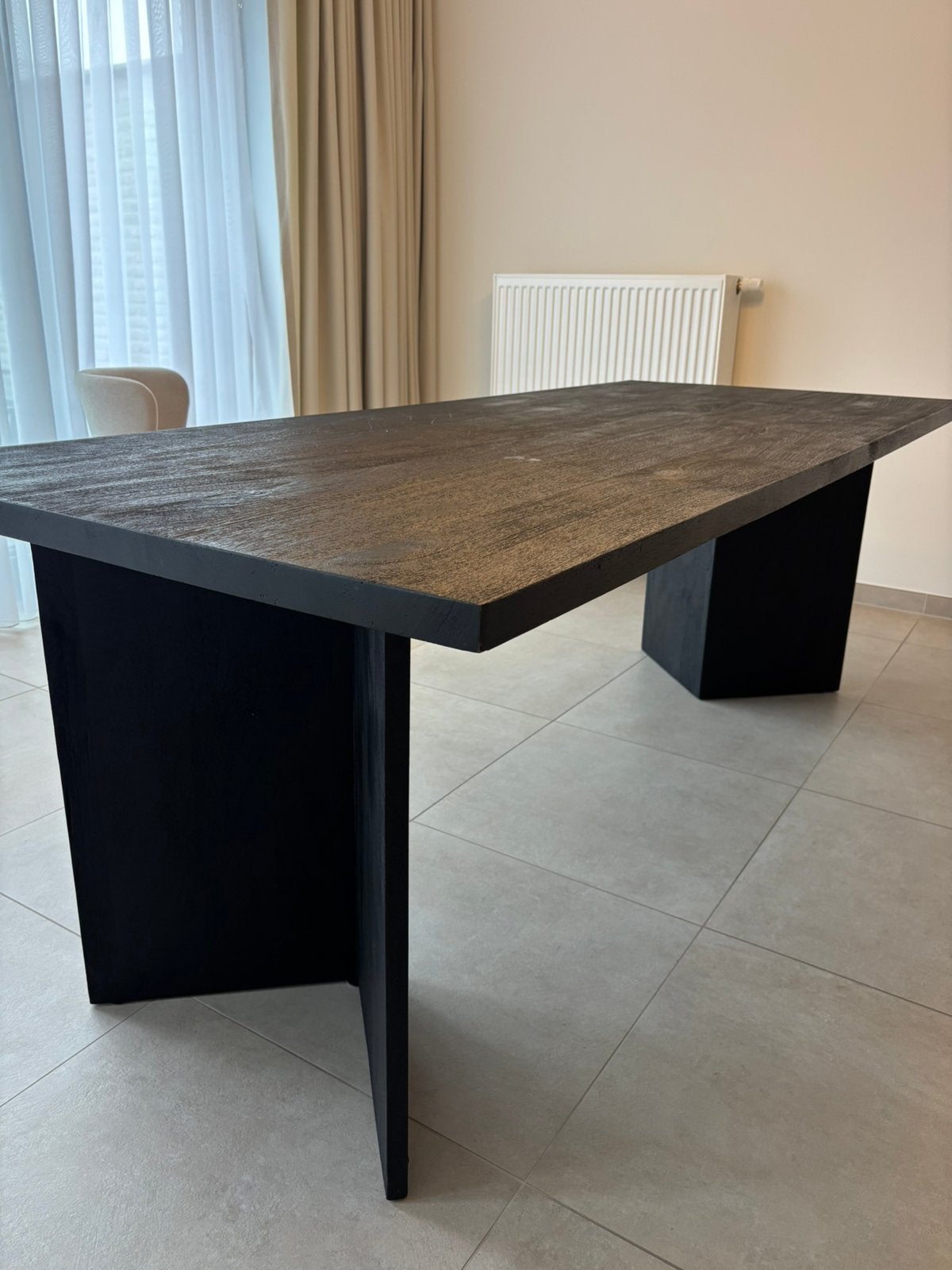 Mangohout eettafel moet snel weg!!, Ophalen, Zo goed als nieuw