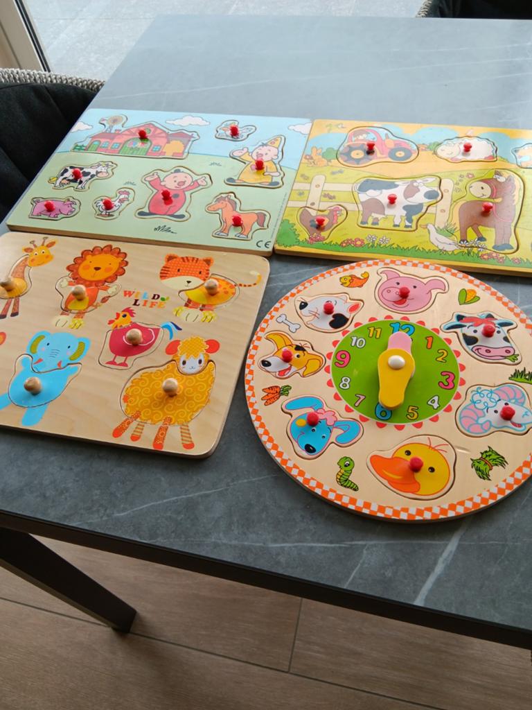 Houten inleg puzzel, Ophalen