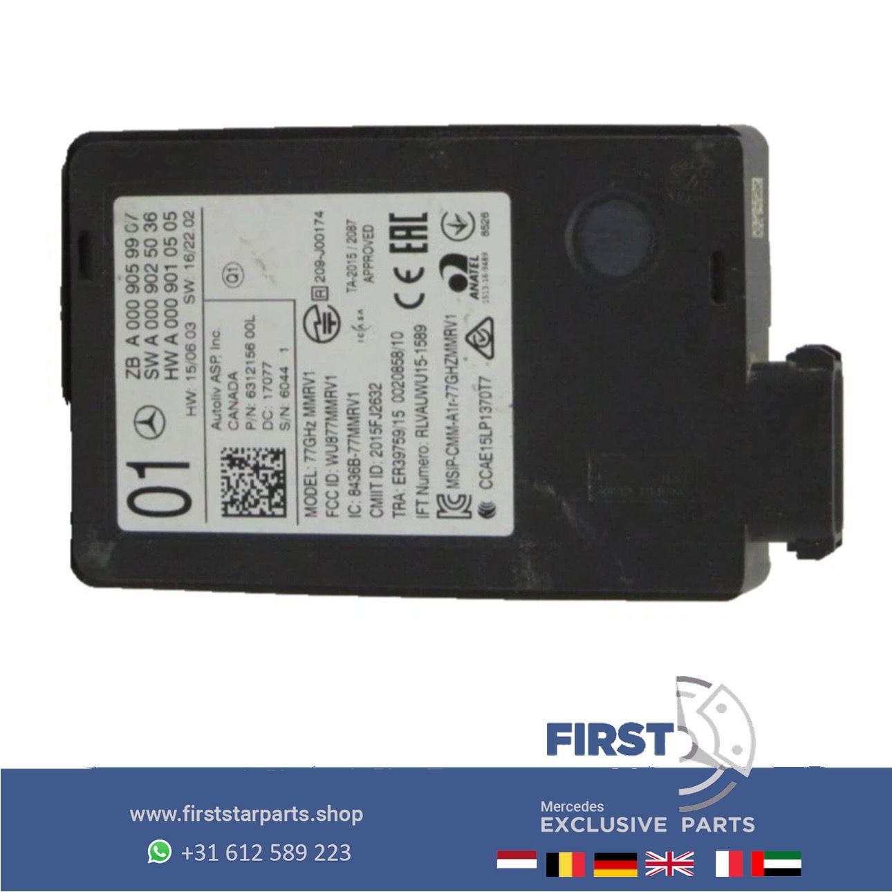 A0009059907 radar sensor Mercedes W176 W246 W117 W156 W205 W, Gebruikt, -, Ophalen of Verzenden, -