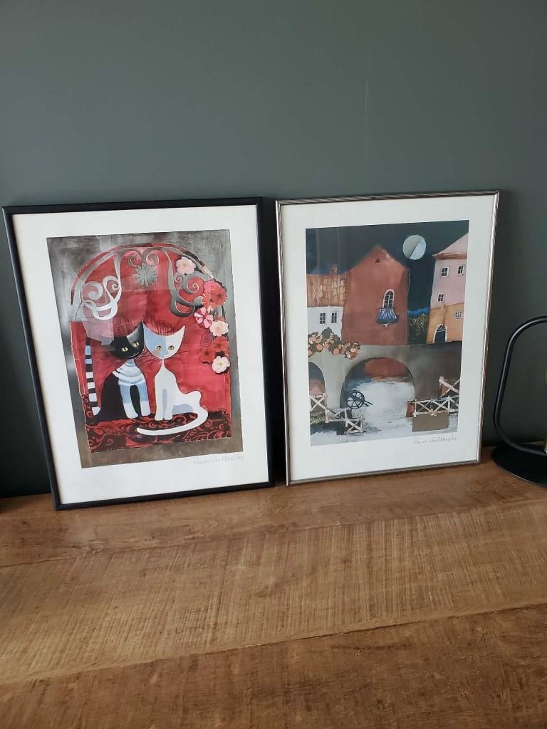 Rosina Wachtmeister 2 Kunstdrukken Zilverfolie spec.edition, Ophalen of Verzenden