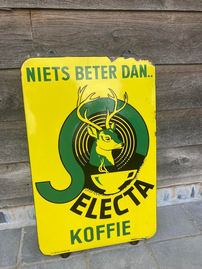 Emaille bord selecta koffie, Enlèvement, Comme neuf, Panneau publicitaire