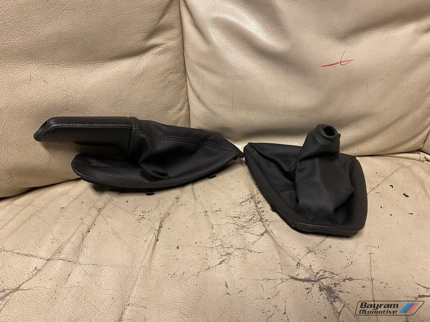 Bmw E90 handrempook handremhoes zwart leder E91 3-serie E92, -, Utilisé, -, -