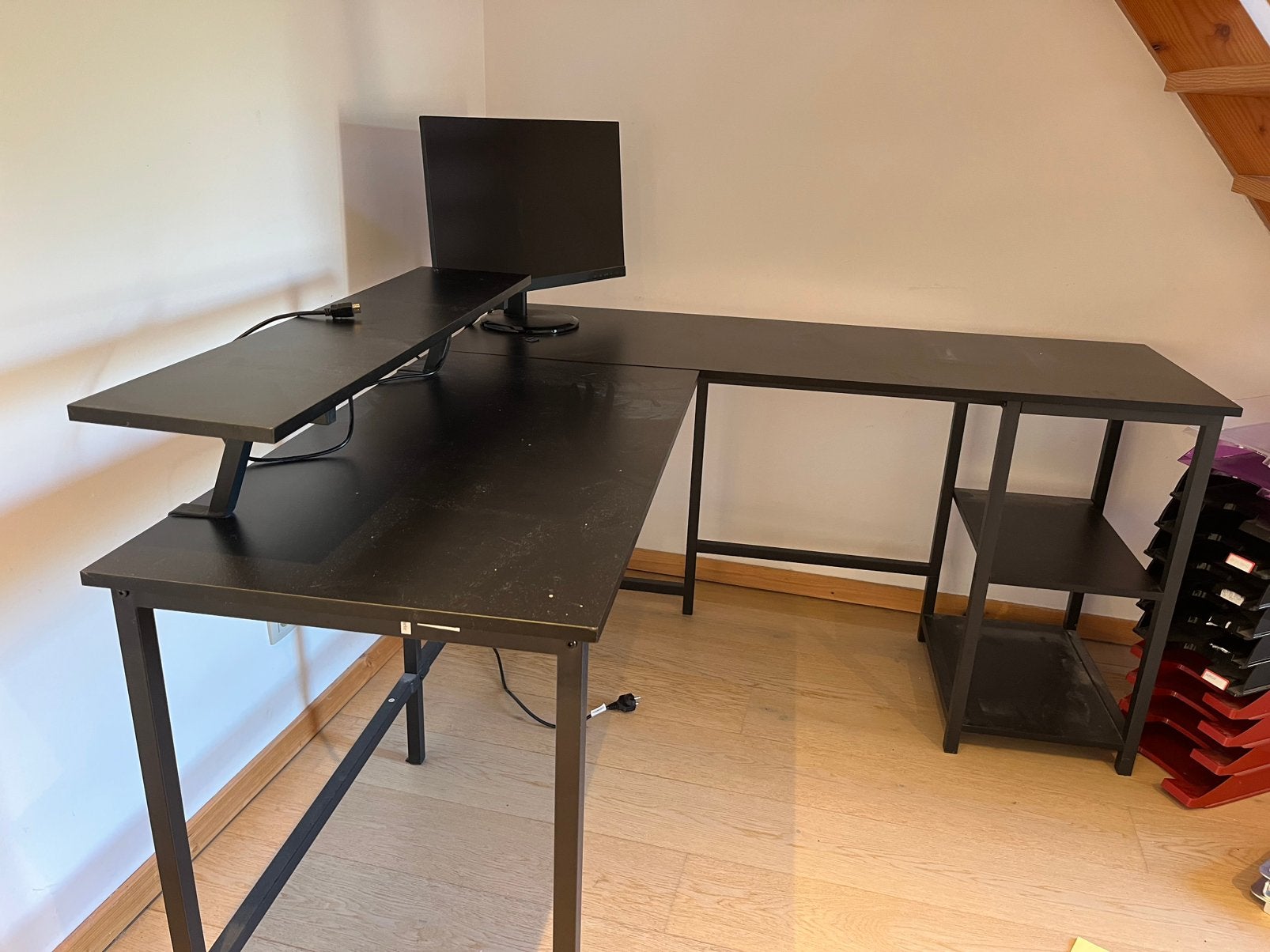 Bureau d'angle noir, Maison & Meubles, Enlèvement, Comme neuf, Noir, Bureau d'angle