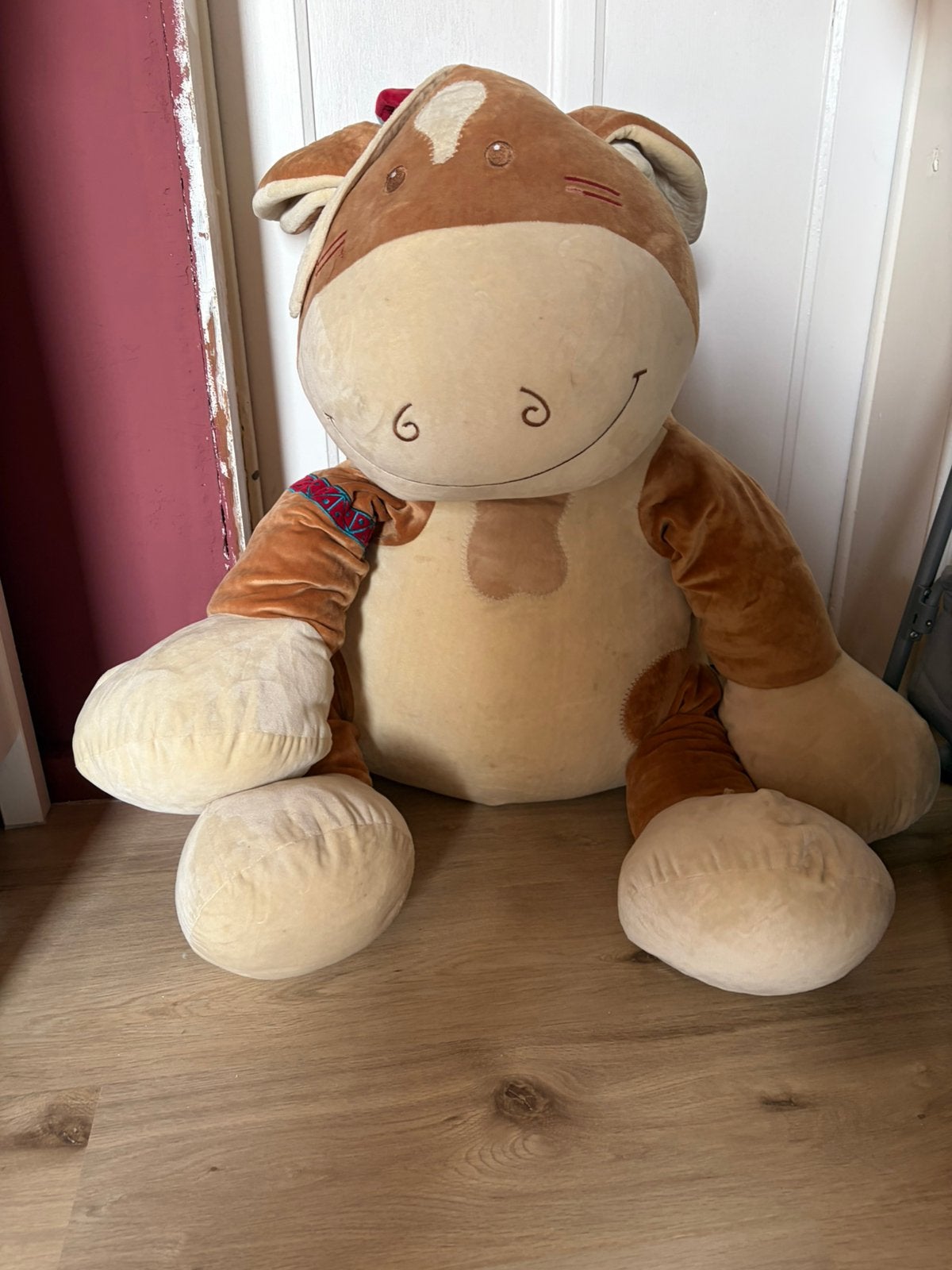 Peluche XXL NOUKIES indien, Orange, Grand (plus de 80 cm), Enlèvement, Utilisé