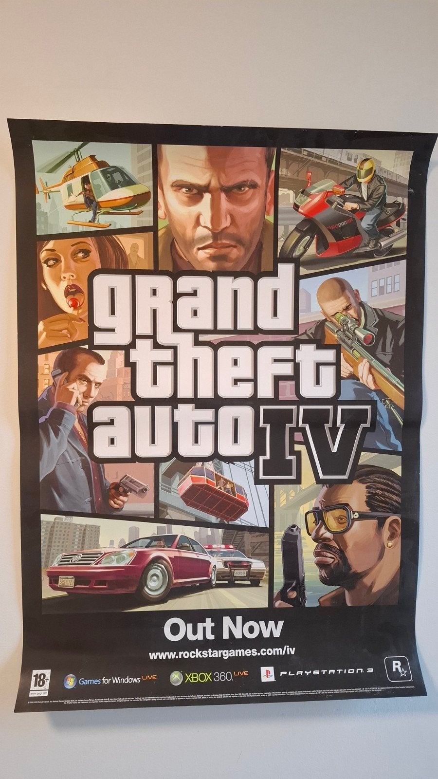 Poster GTA IV PLV original recto verso papier épais lot 2, Consoles de jeu & Jeux vidéo, Jeux | Autre, Enlèvement ou Envoi