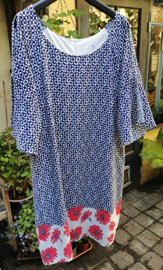 Jurk Atmos fashion maat 46, Blauw, Atmos fashion, Maat 46/48 (XL) of groter, Ophalen of Verzenden